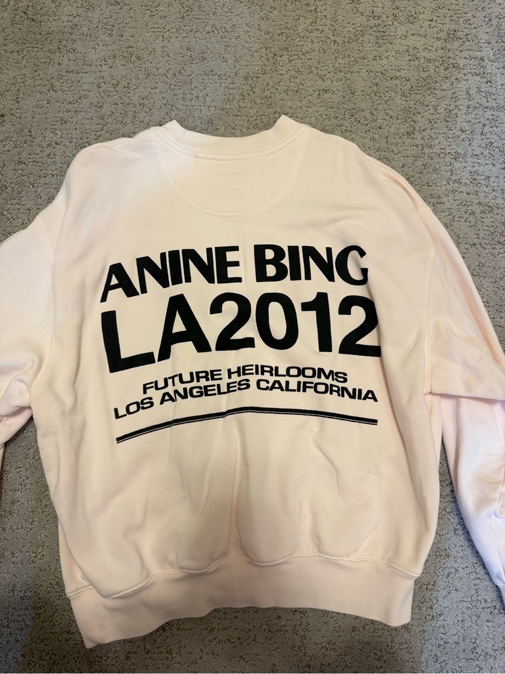 ANINE BING LA2012 Light Pink Crewneck Sweatshirt - Picture 2 of 2